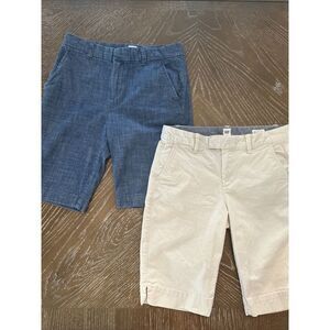 (2 Pair) GAP Size 2‎ BURMUDA BLUE /TAN Shorts EXCELLENT & FAST SHIP